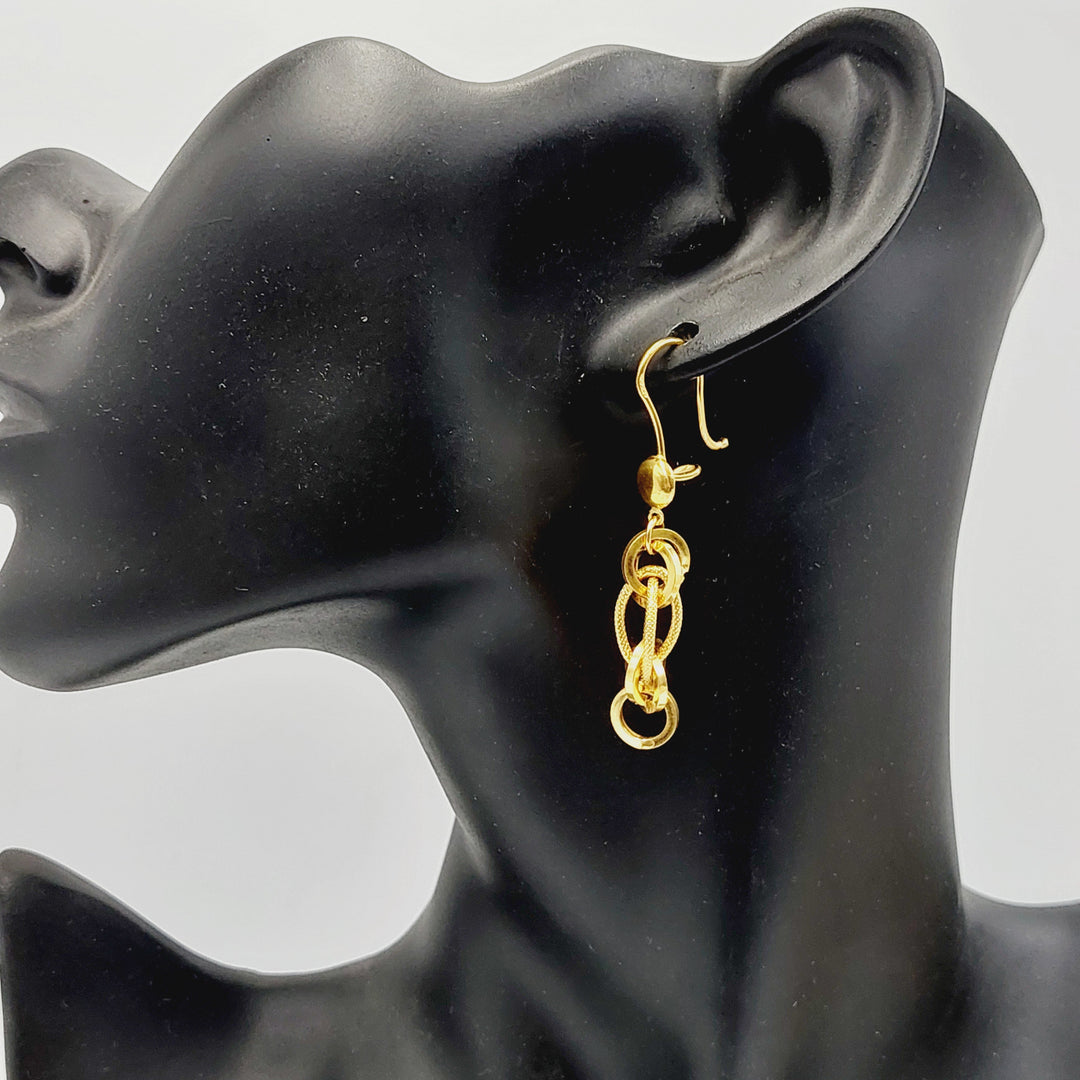 Cuban Links Earrings  Made of 21K Yellow Gold by Saeed Jewelry-30798