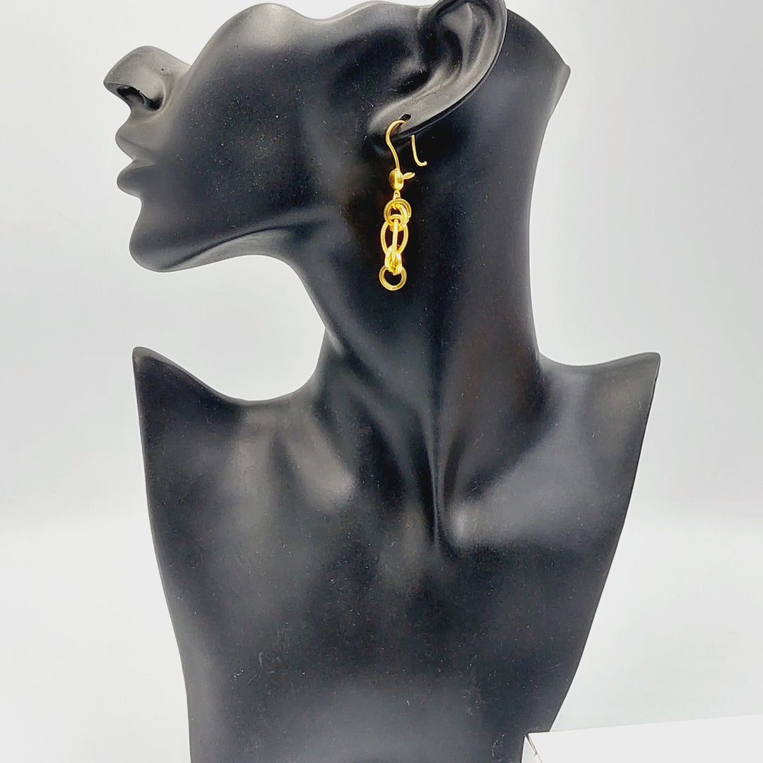 Cuban Links Earrings  Made of 21K Yellow Gold by Saeed Jewelry-30798