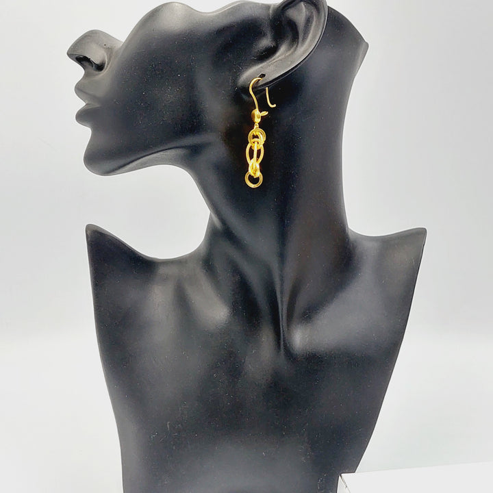 Cuban Links Earrings  Made of 21K Yellow Gold by Saeed Jewelry-30798