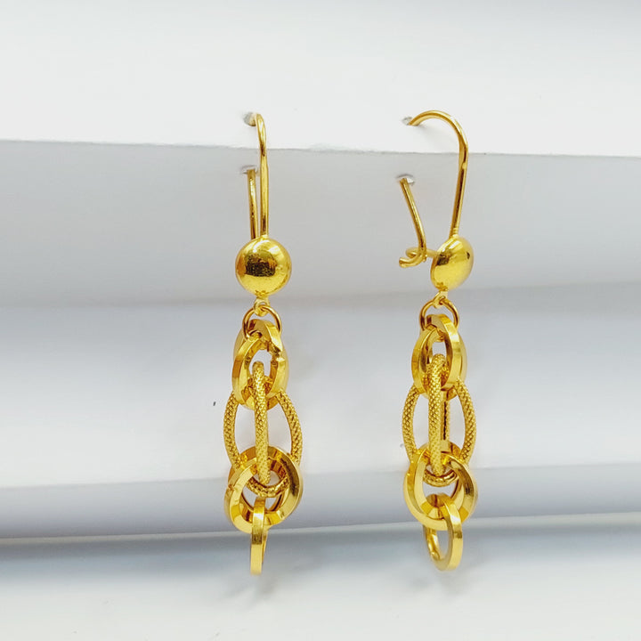 Cuban Links Earrings  Made of 21K Yellow Gold by Saeed Jewelry-30798