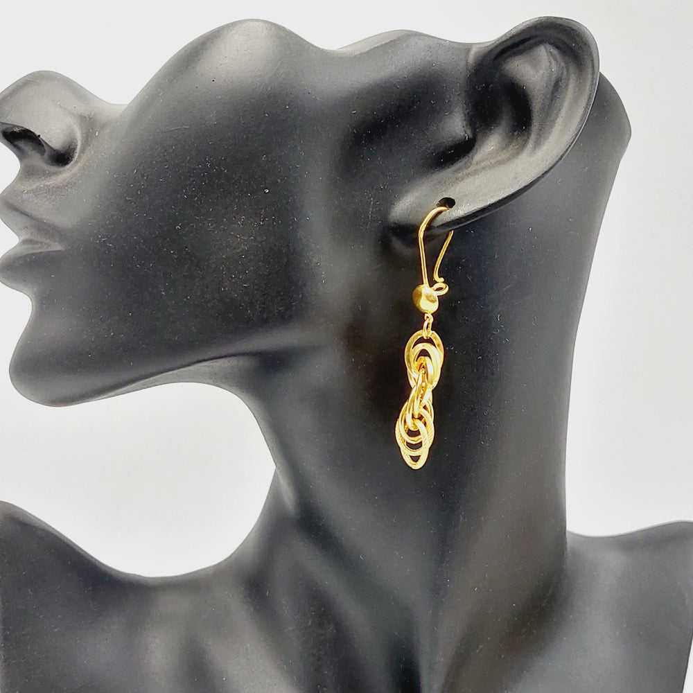 21K Gold Cuban Links Earrings by Saeed Jewelry - Image 2