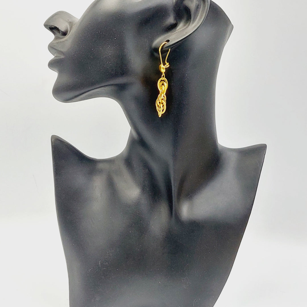 21K Gold Cuban Links Earrings by Saeed Jewelry - Image 3