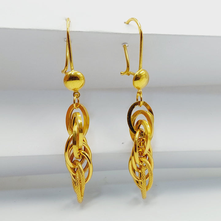 21K Gold Cuban Links Earrings by Saeed Jewelry - Image 1