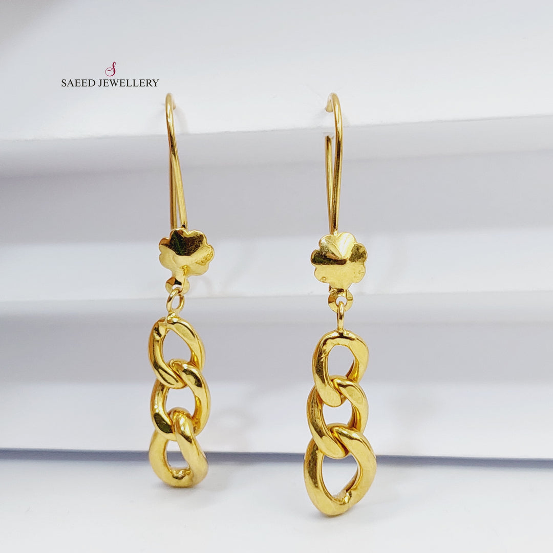 21K Gold Cuban Links Earrings by Saeed Jewelry - Image 4