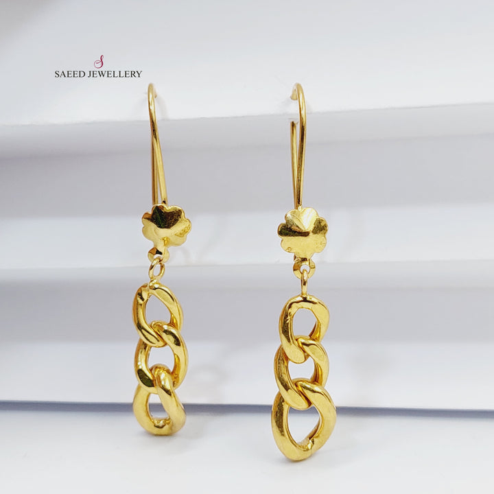 21K Gold Cuban Links Earrings by Saeed Jewelry - Image 4