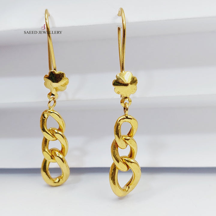 Cuban Links Earrings  Made of 21K Yellow Gold by Saeed Jewelry-30933