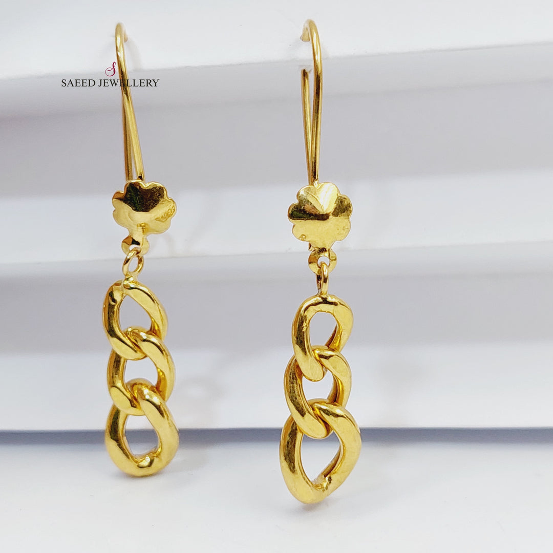 21K Gold Cuban Links Earrings by Saeed Jewelry - Image 5