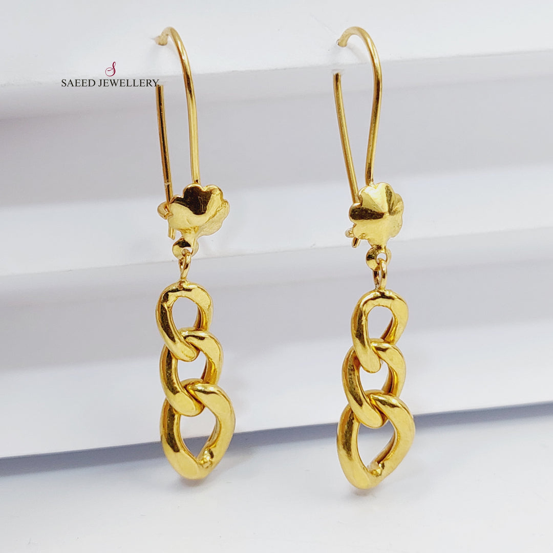 21K Gold Cuban Links Earrings by Saeed Jewelry - Image 1