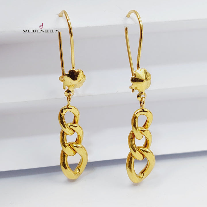 21K Gold Cuban Links Earrings by Saeed Jewelry - Image 1