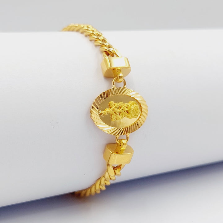 21K Gold Cuban Links Ounce Bracelet by Saeed Jewelry - Image 5