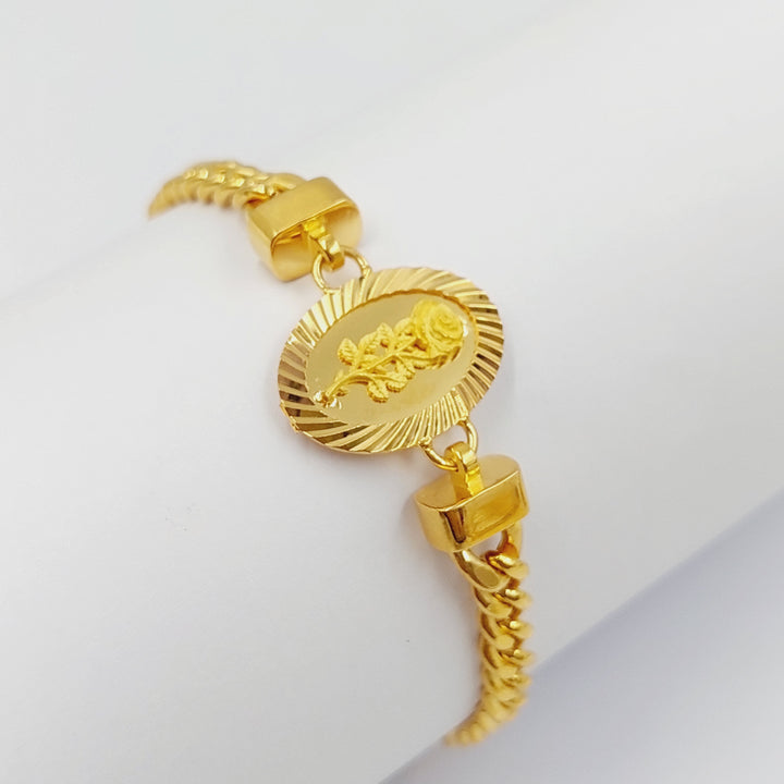 Cuban Links Ounce Bracelet Made Of 21K Yellow Gold by Saeed Jewelry-28063