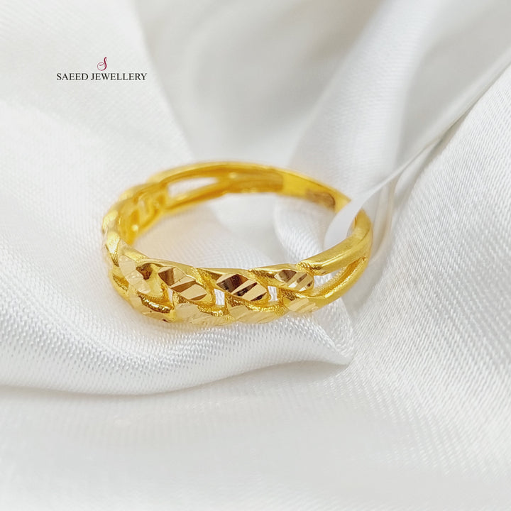 21K Gold Cuban Links Ring by Saeed Jewelry - Image 3