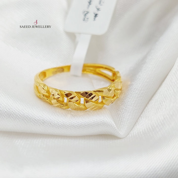 21K Gold Cuban Links Ring by Saeed Jewelry - Image 1