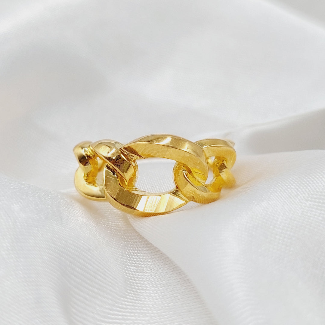 Cuban Links Ring Made Of 21K Yellow Gold by Saeed Jewelry-27581