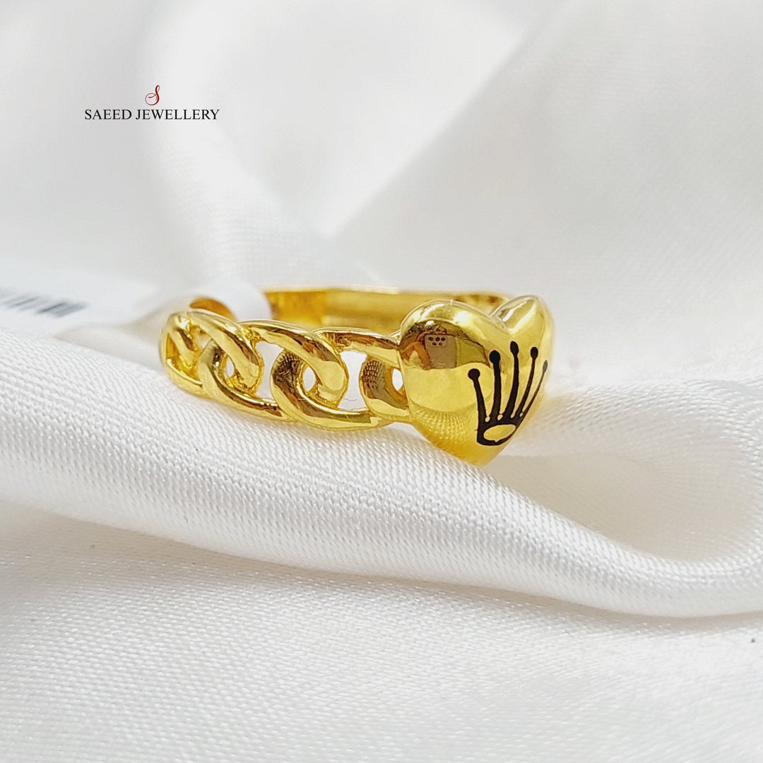 21K Gold Cuban Links Ring by Saeed Jewelry - Image 3