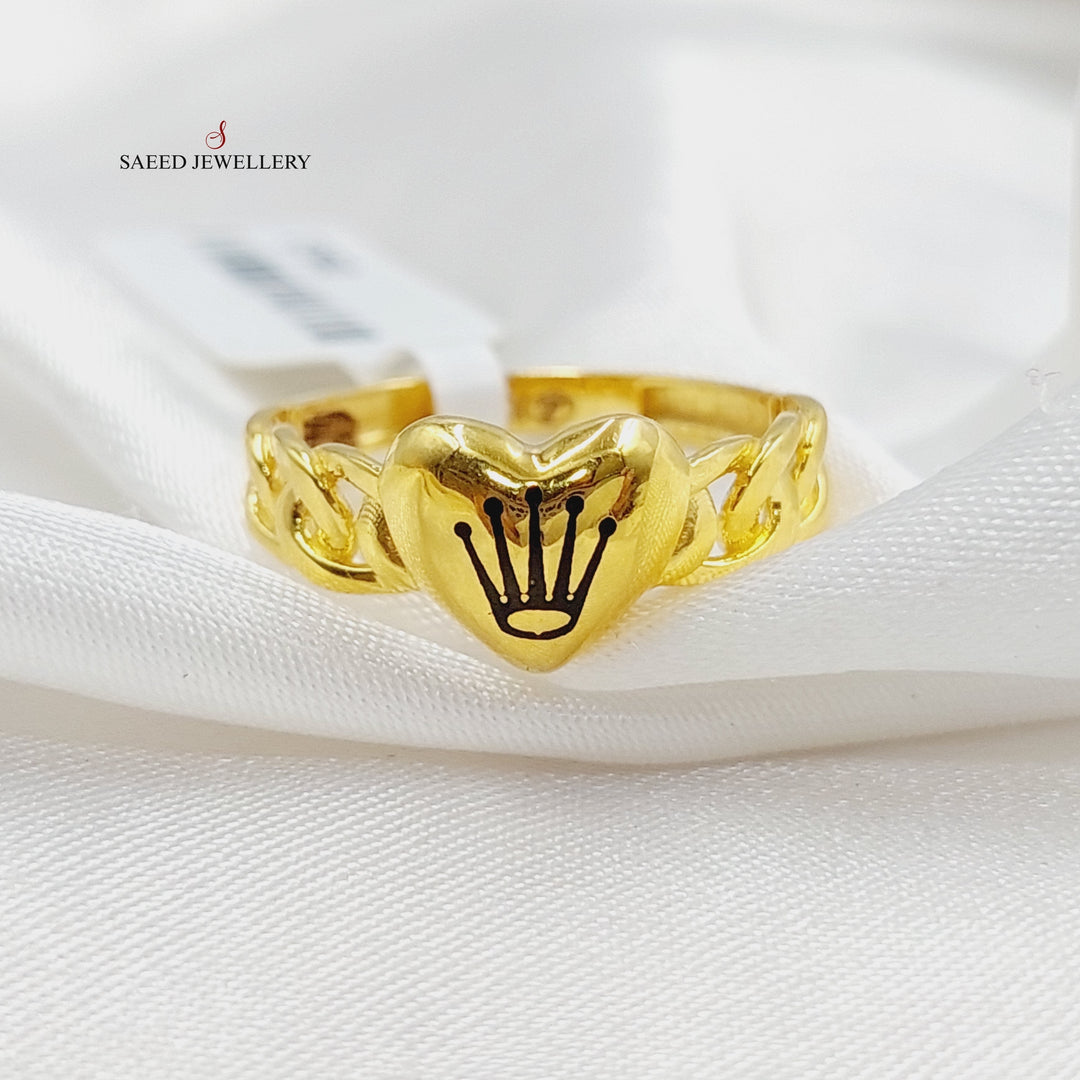 Cuban Links Ring Made Of 21K Yellow Gold by Saeed Jewelry-27582