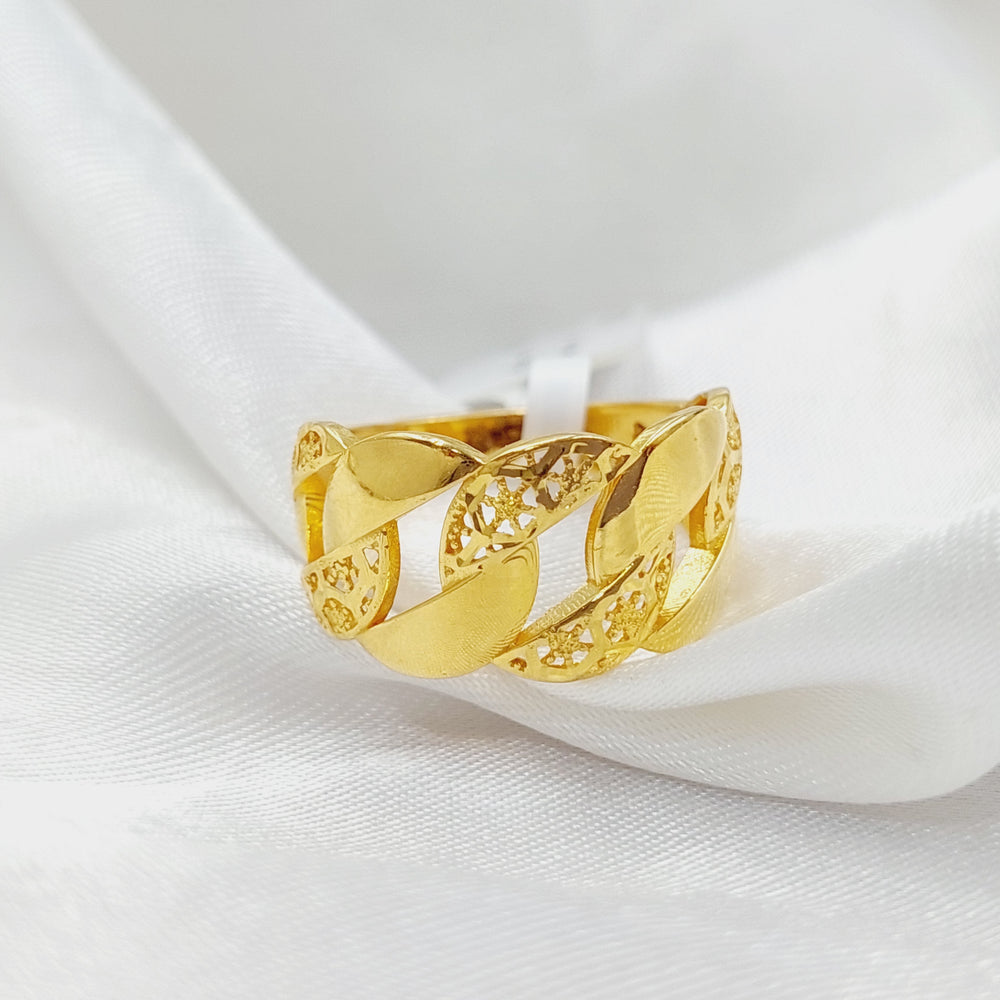 21K Gold Cuban Links Ring by Saeed Jewelry - Image 2