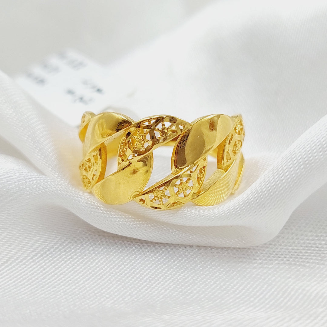 21K Gold Cuban Links Ring by Saeed Jewelry - Image 5