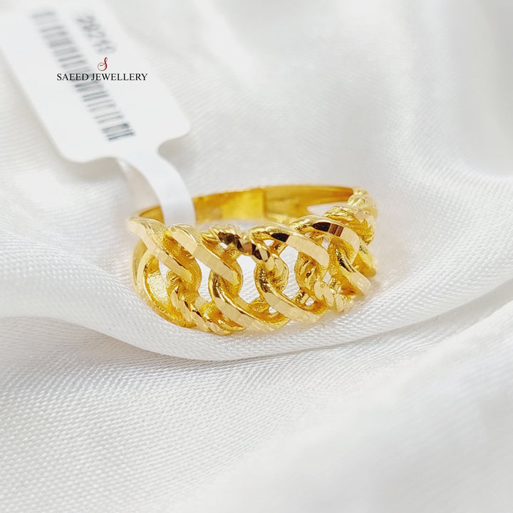 Cuban Links Ring  Made Of 21K Yellow Gold by Saeed Jewelry-29219