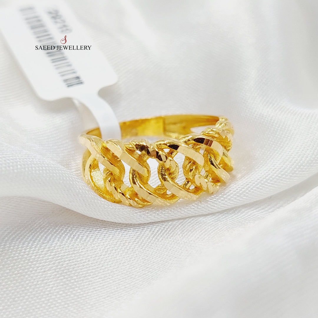 21K Gold Cuban Links Ring by Saeed Jewelry - Image 1