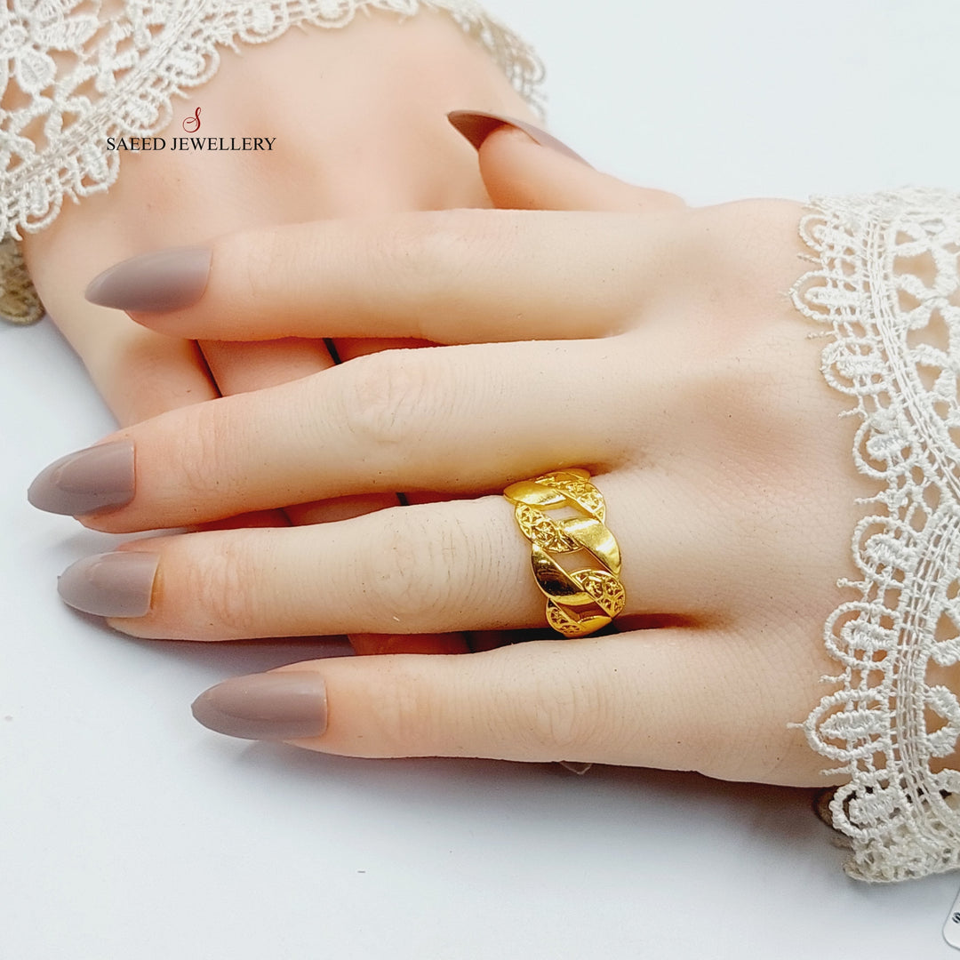 Cuban Links Ring  Made Of 21K Yellow Gold by Saeed Jewelry-29258