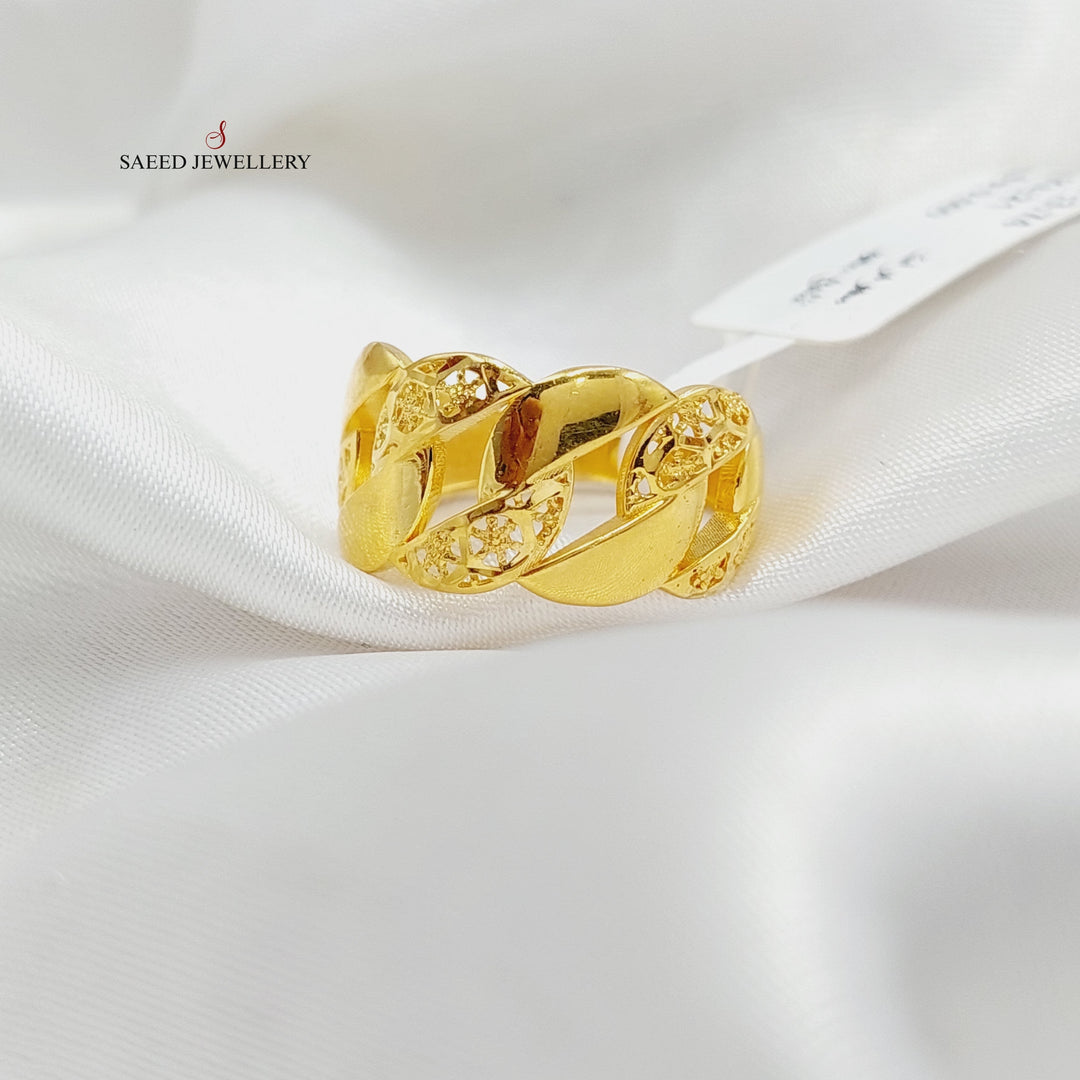 21K Gold Cuban Links Ring by Saeed Jewelry - Image 1