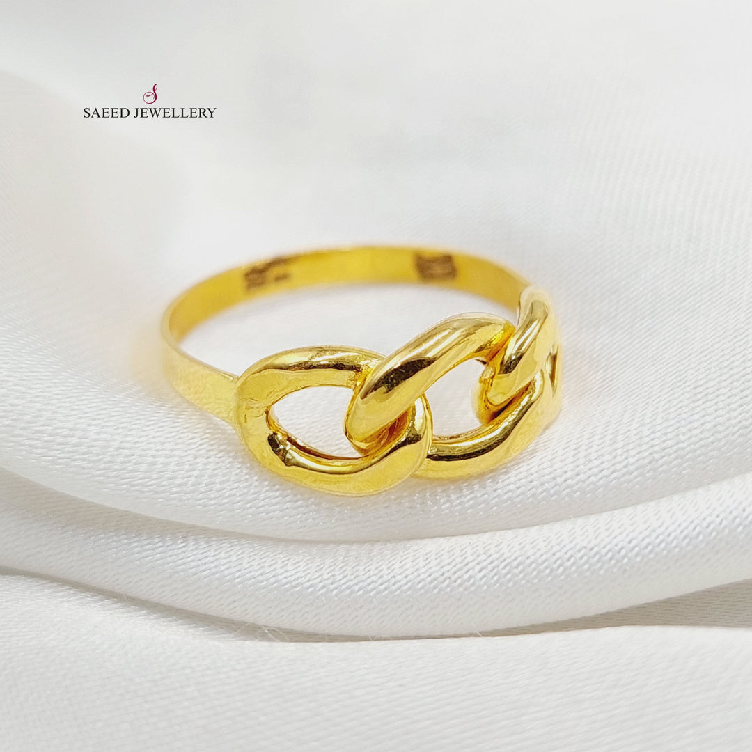 21K Gold Cuban Links Ring by Saeed Jewelry - Image 3