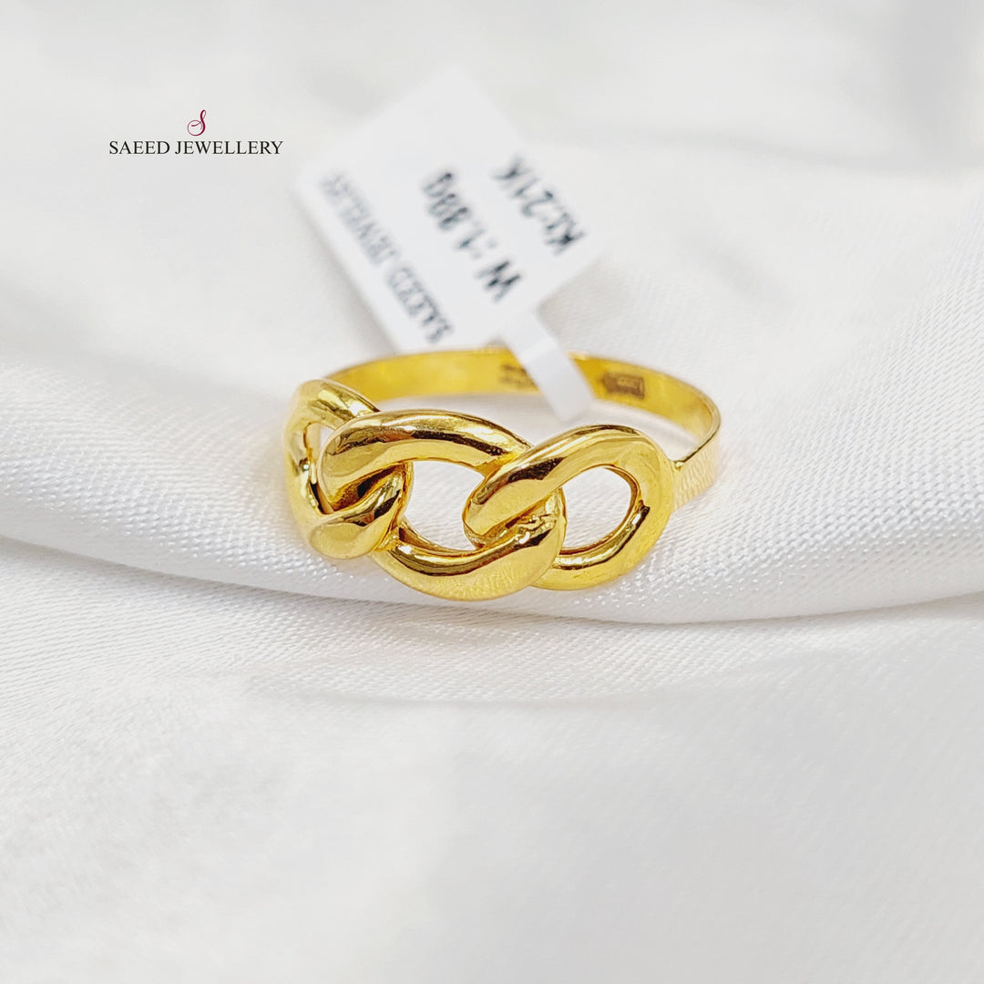 21K Gold Cuban Links Ring by Saeed Jewelry - Image 2