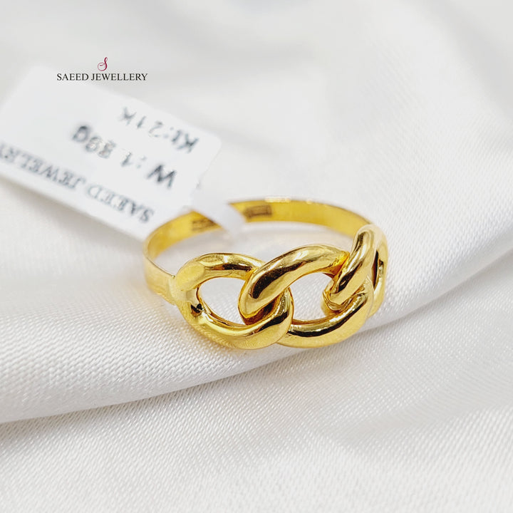 21K Gold Cuban Links Ring by Saeed Jewelry - Image 3