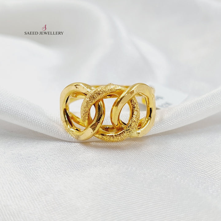 21K Gold Cuban Links Ring by Saeed Jewelry - Image 1