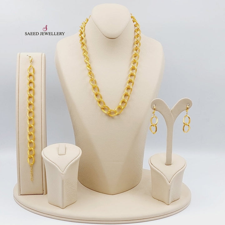 21K Gold Three Pieces Cuban Links Set by Saeed Jewelry - Image 4