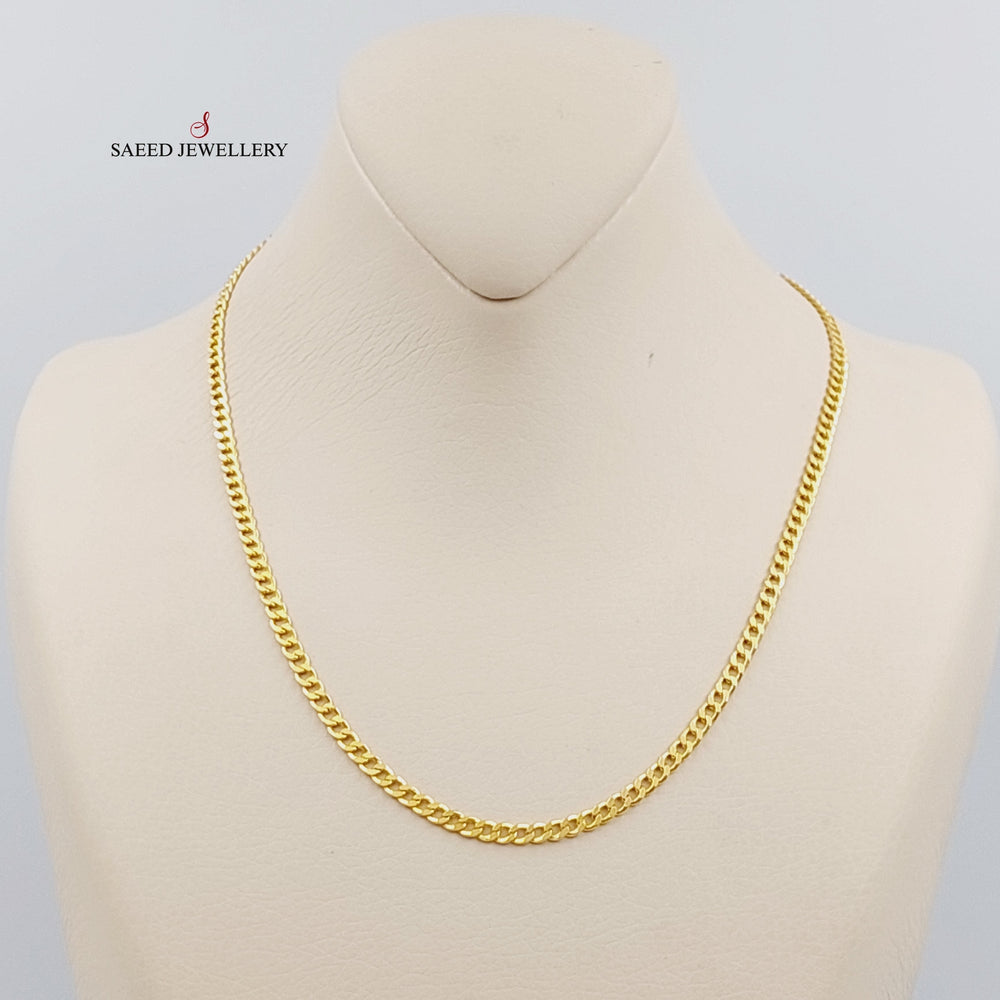 18K Gold Curb Chain 45cm 3.5mm by Saeed Jewelry - Image 2