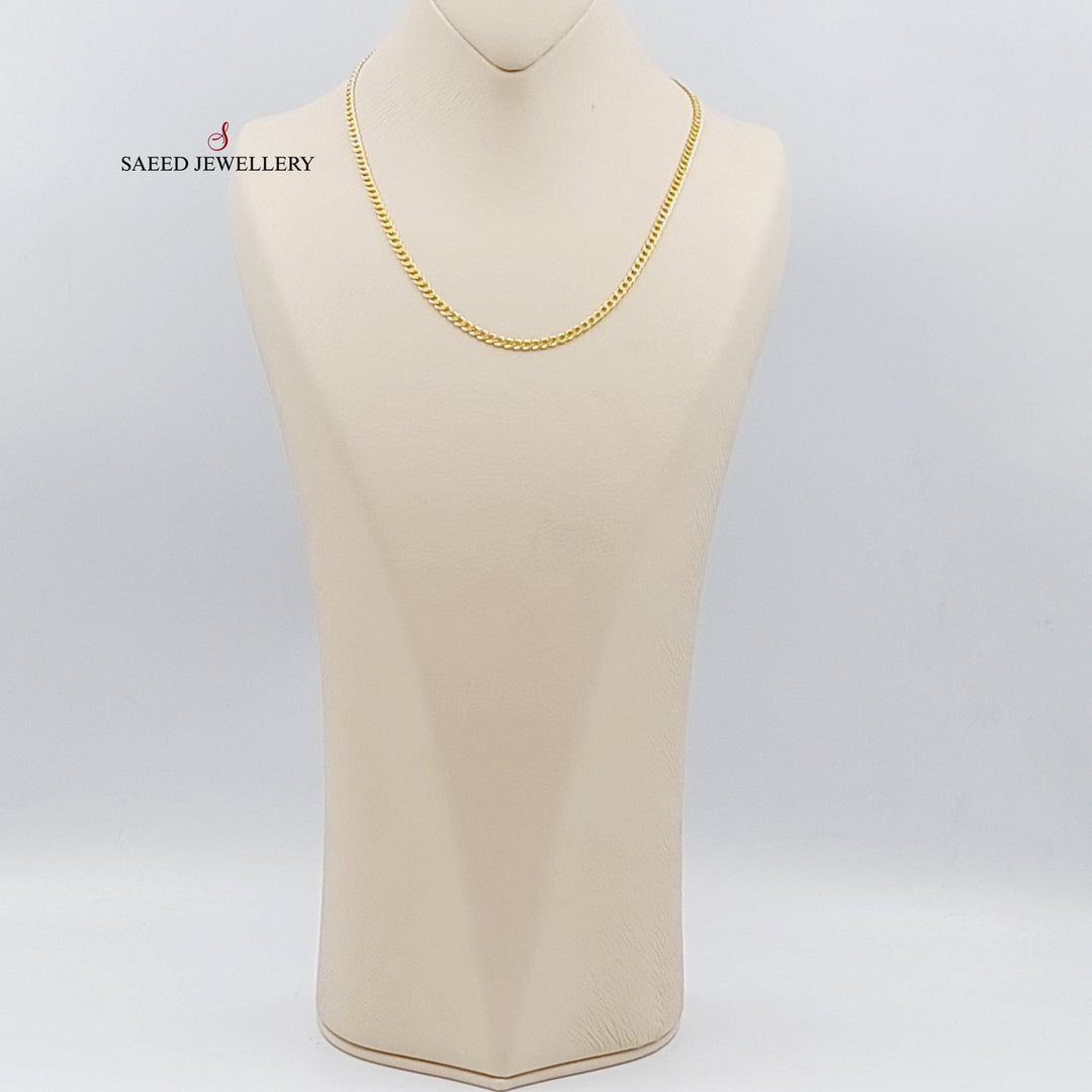 18K Gold Curb Chain 45cm 3.5mm by Saeed Jewelry - Image 3