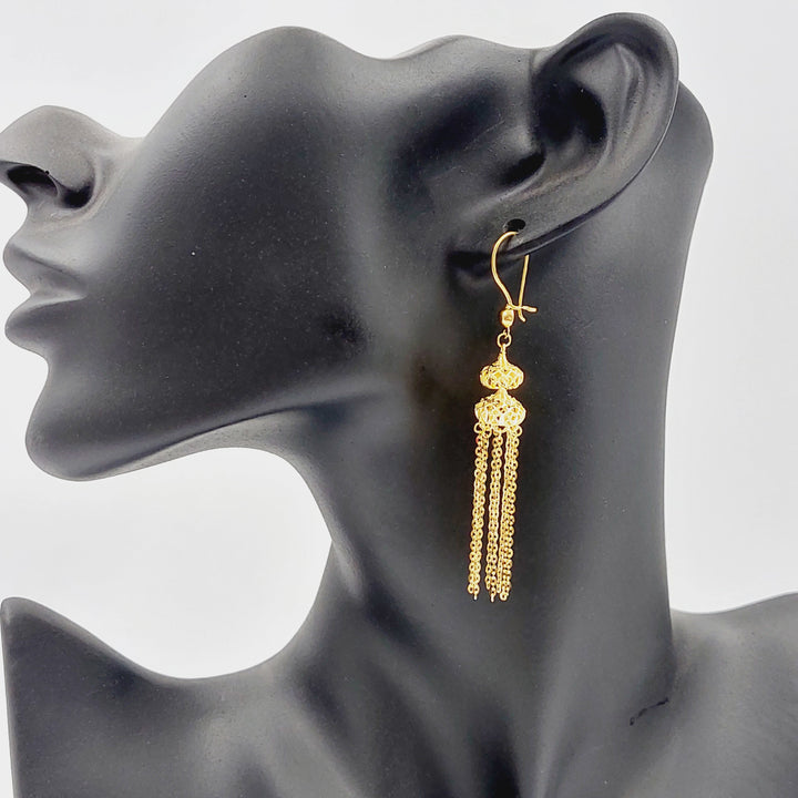 21K Gold Dandash Bell Earrings by Saeed Jewelry - Image 2