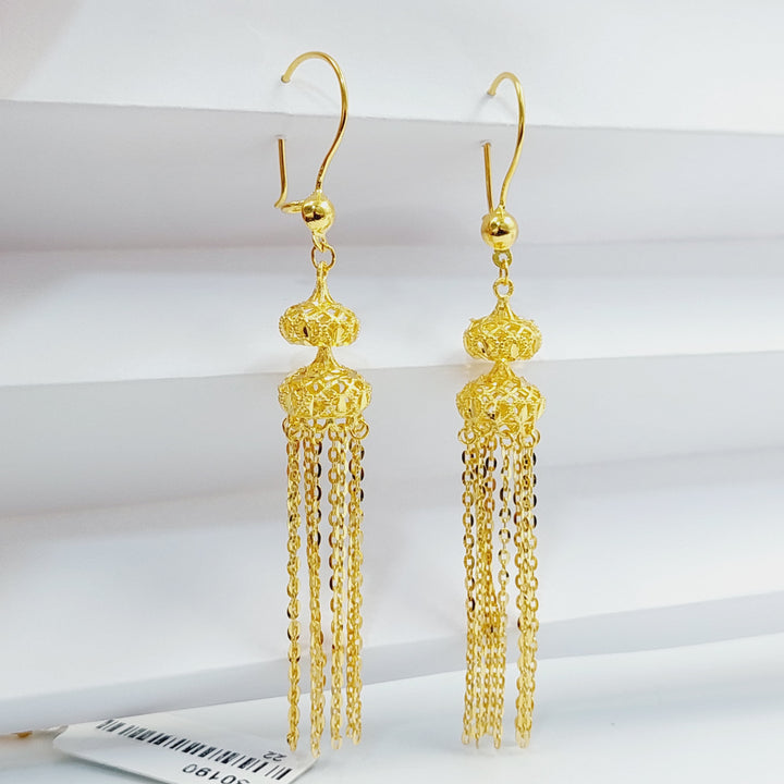 21K Gold Dandash Bell Earrings by Saeed Jewelry - Image 1