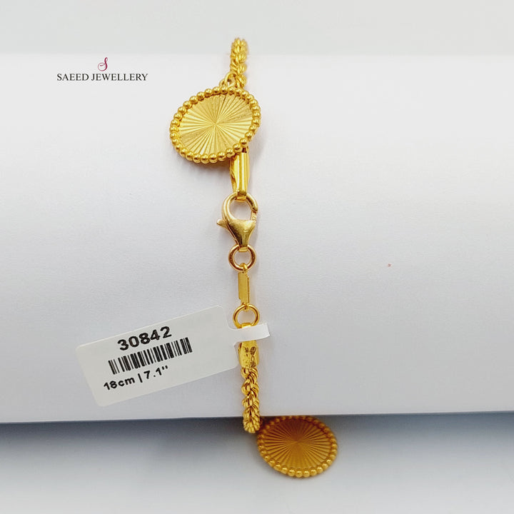 21K Gold Dandash Bracelet by Saeed Jewelry - Image 4