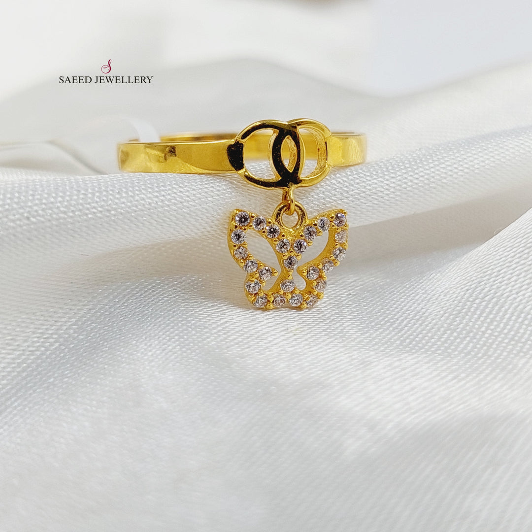 21K Gold Dandash Butterfly Ring by Saeed Jewelry - Image 3