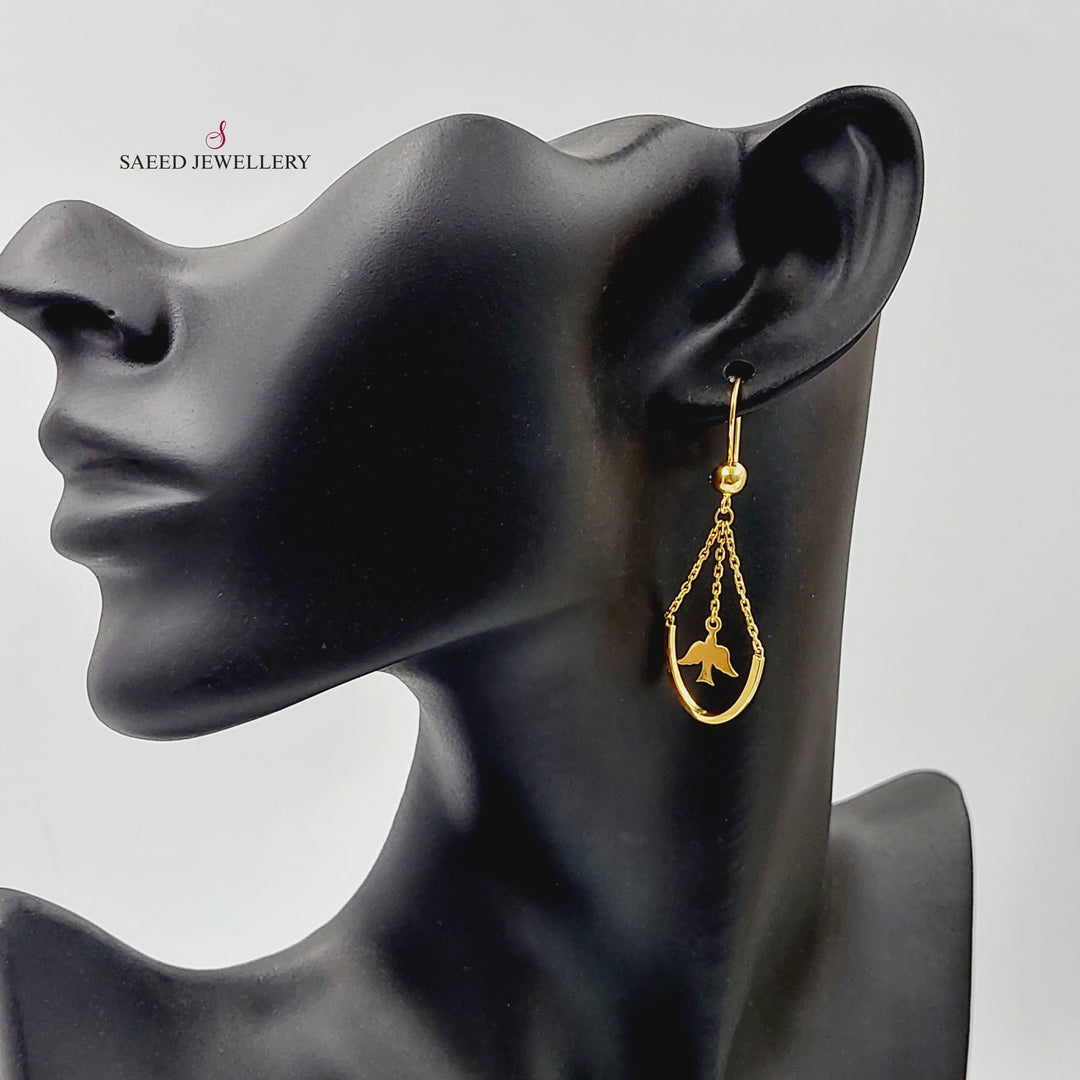 21K Gold Dandash Earrings by Saeed Jewelry - Image 2