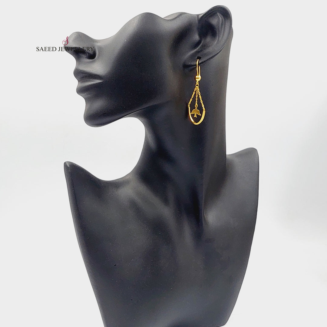 21K Gold Dandash Earrings by Saeed Jewelry - Image 3