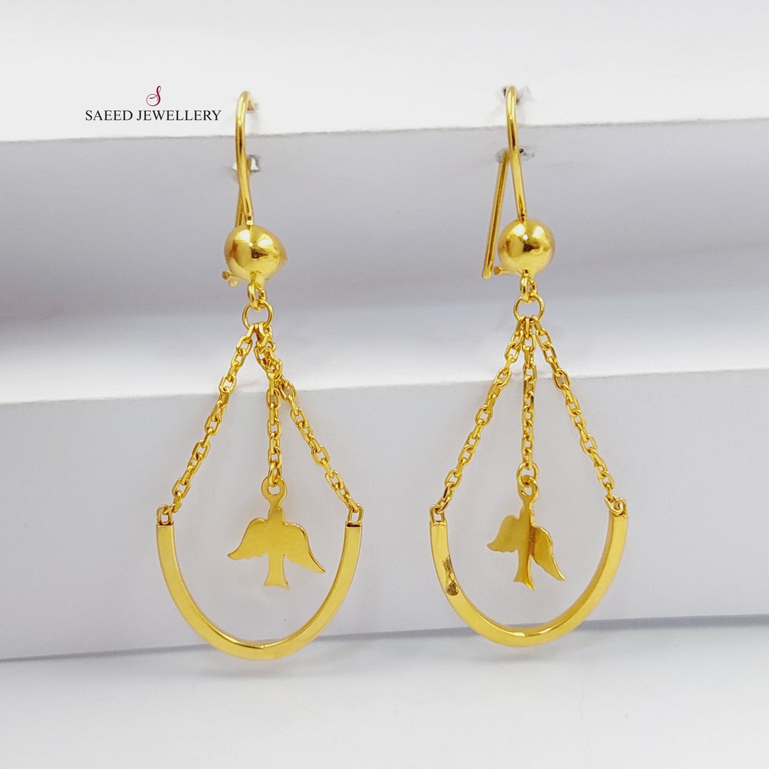 21K Gold Dandash Earrings by Saeed Jewelry - Image 4