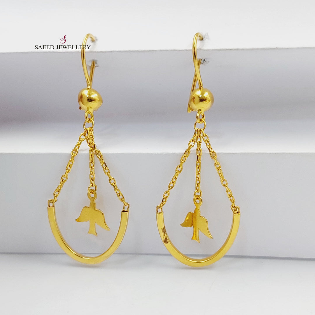 21K Gold Dandash Earrings by Saeed Jewelry - Image 1