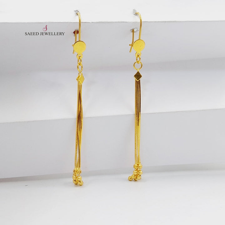 21K Gold Dandash Fancy Earrings by Saeed Jewelry - Image 3