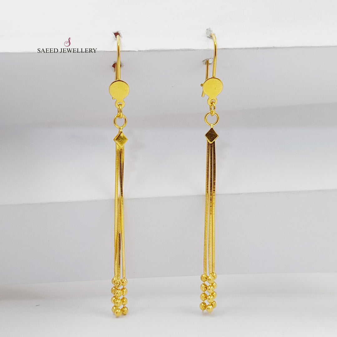21K Gold Dandash Fancy Earrings by Saeed Jewelry - Image 1