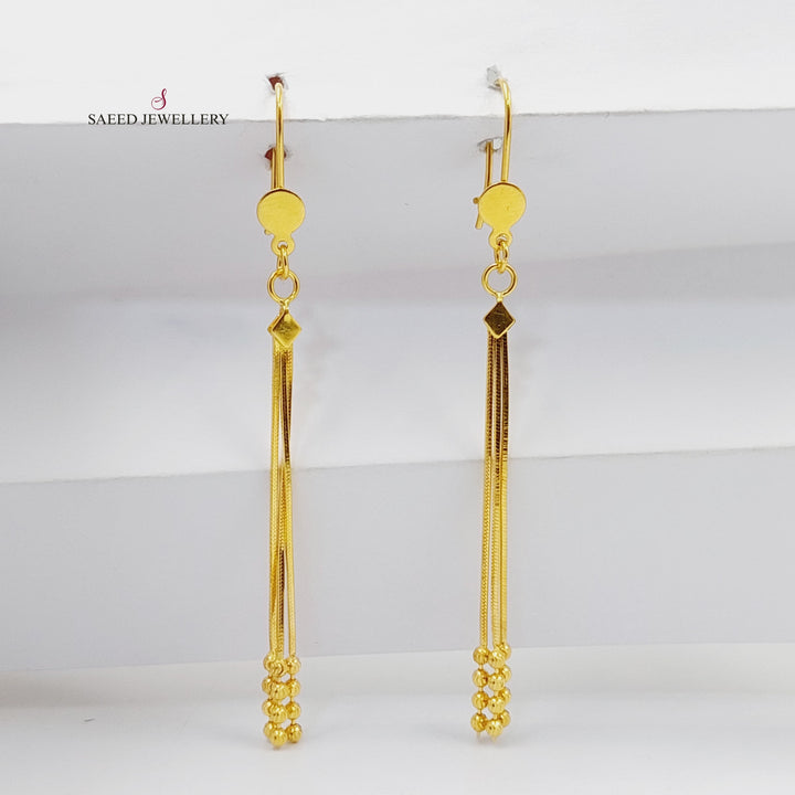 21K Gold Dandash Fancy Earrings by Saeed Jewelry - Image 1