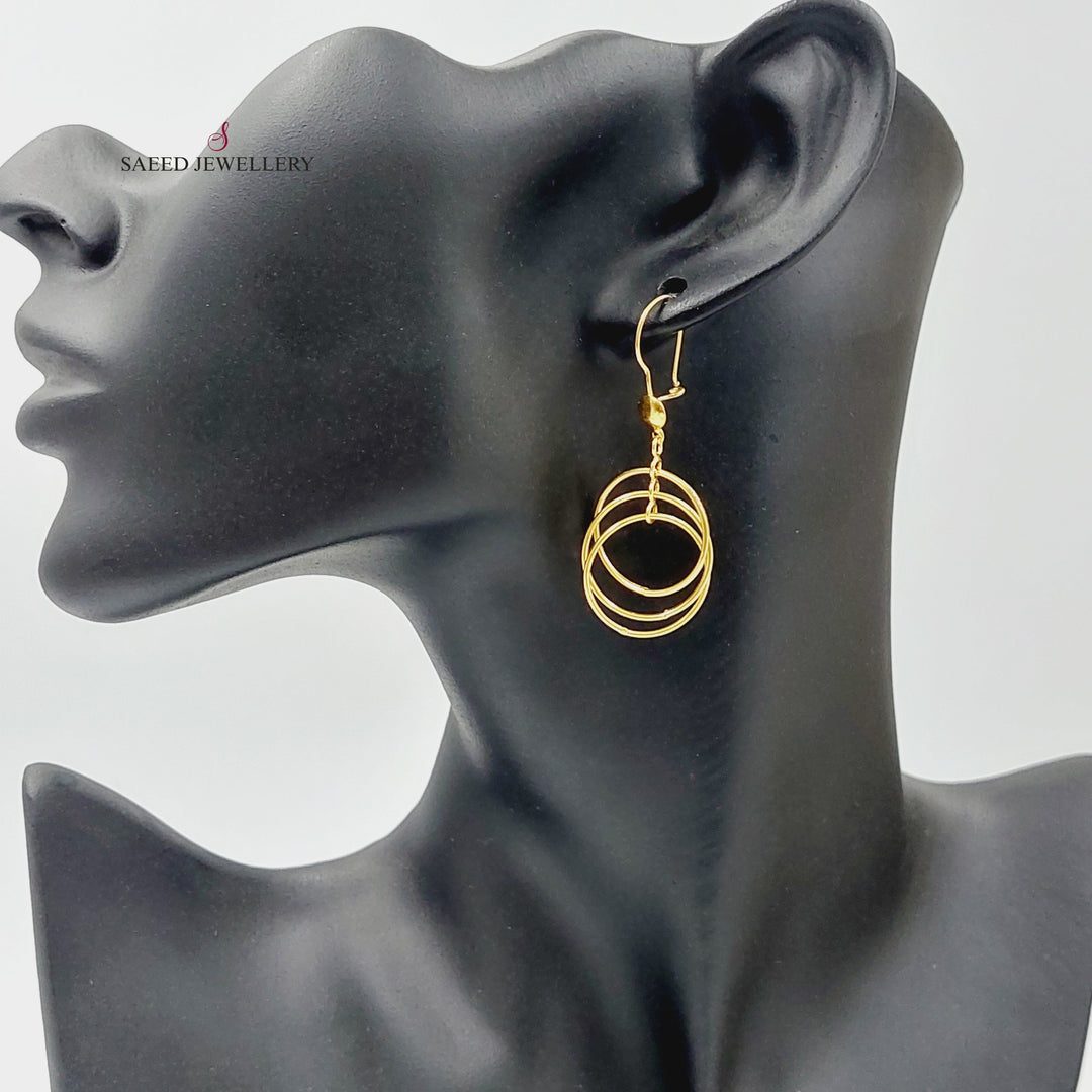 21K Gold Dandash Heart Earrings by Saeed Jewelry - Image 2