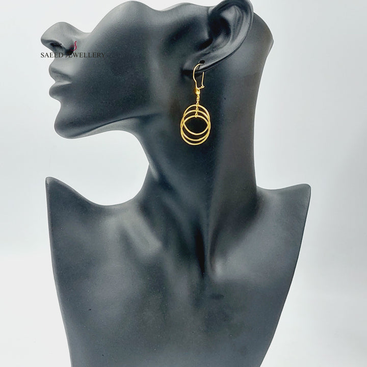 21K Gold Dandash Heart Earrings by Saeed Jewelry - Image 4
