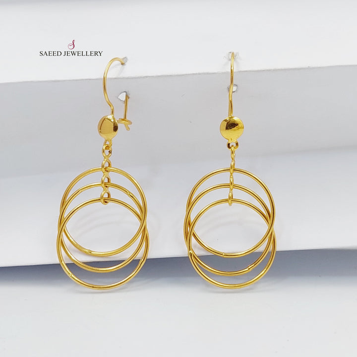 21K Gold Dandash Heart Earrings by Saeed Jewelry - Image 1