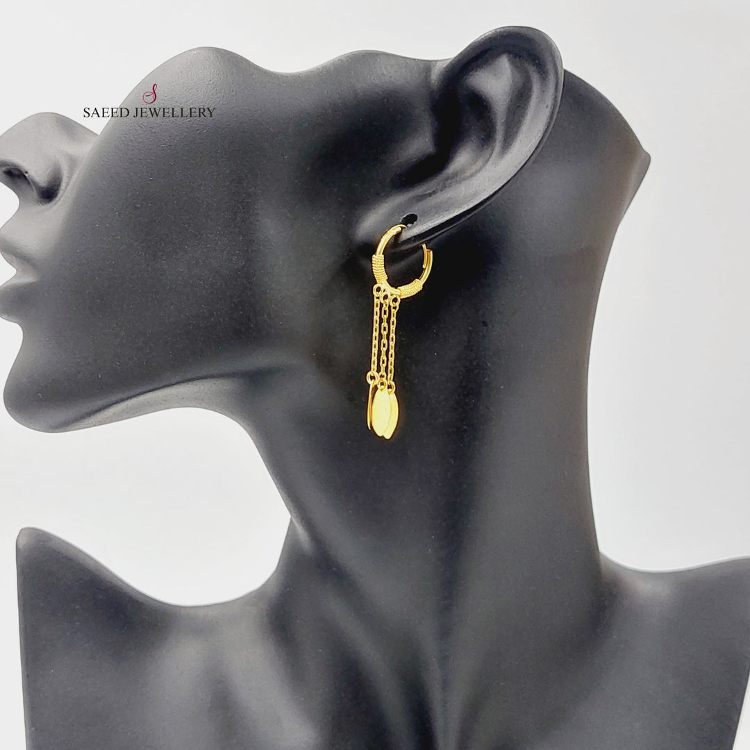21K Gold Dandash Hoop Earrings by Saeed Jewelry - Image 2