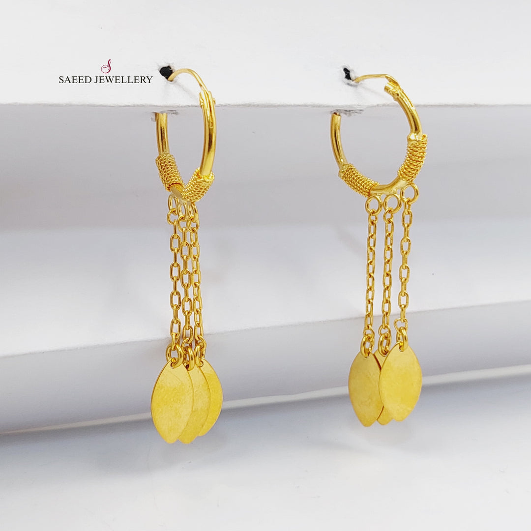 Dandash Hoop Earrings  Made Of 21K Yellow Gold by Saeed Jewelry-30389