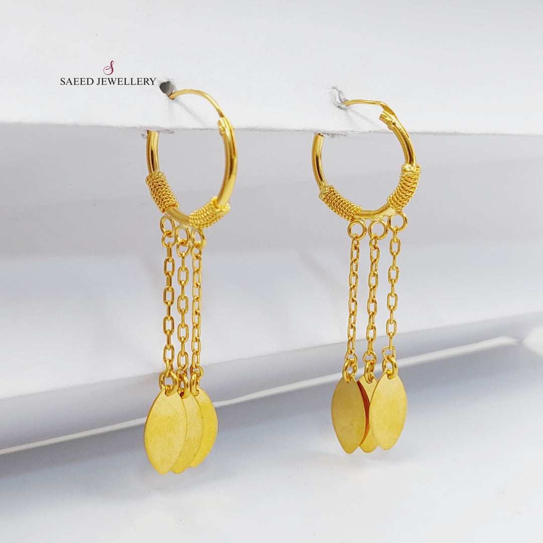 21K Gold Dandash Hoop Earrings by Saeed Jewelry - Image 1